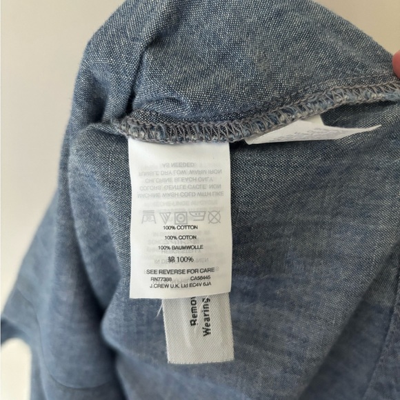 Madewell Jean Ruffle Button Down Shirt, Size XS - Picture 8 of 9